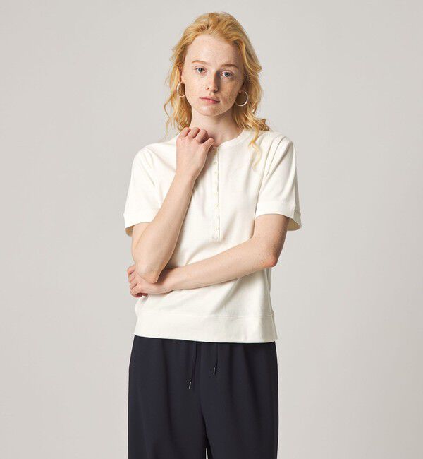 STEVEN ALAN「＜Steven Alan＞コットン ヘンリーネック ショートスリーブ プルオーバー」|Tシャツ・カットソー|