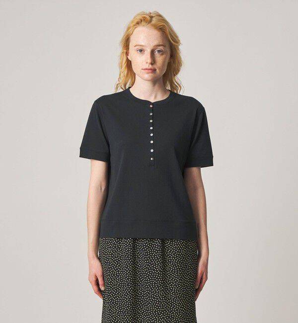 STEVEN ALAN「＜Steven Alan＞コットン ヘンリーネック ショートスリーブ プルオーバー」|Tシャツ・カットソー|
