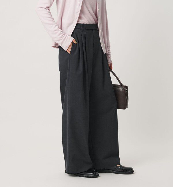 BEAUTY&YOUTH UNITED ARROWS「毛ポリエステルブレンド ワイドタックパンツ 防シワ ウォッシャブル」|その他|
