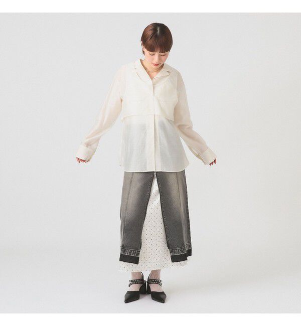 Ray BEAMS 「シアー レイヤード シャツ      26SS 日除け 紫外線対策 冷房対策 デザインシャツ 春夏」|シャツ・ブラウス|