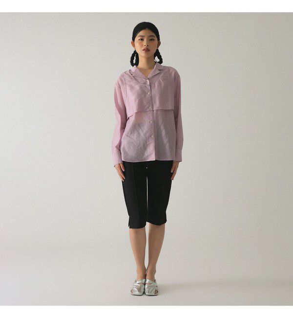 Ray BEAMS 「シアー レイヤード シャツ      26SS 日除け 紫外線対策 冷房対策 デザインシャツ 春夏」|シャツ・ブラウス|
