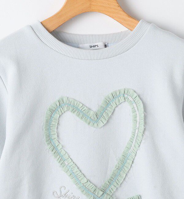 SHIPS KIDS「SHIPS KIDS:80～90cm / スパンコール フリル スウェット」|スウェット・ジャージ|
