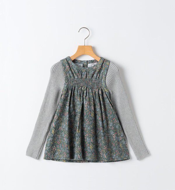SHIPS KIDS「SHIPS KIDS:80～90cm / コーデュロイ リブ レイヤード トップス」|シャツ・ブラウス|ブルー系
