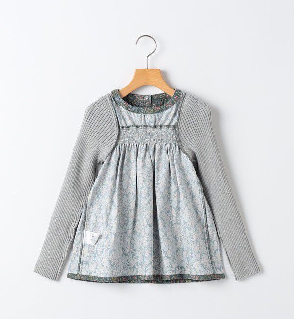 SHIPS KIDS「SHIPS KIDS:80～90cm / コーデュロイ リブ レイヤード トップス」|シャツ・ブラウス|