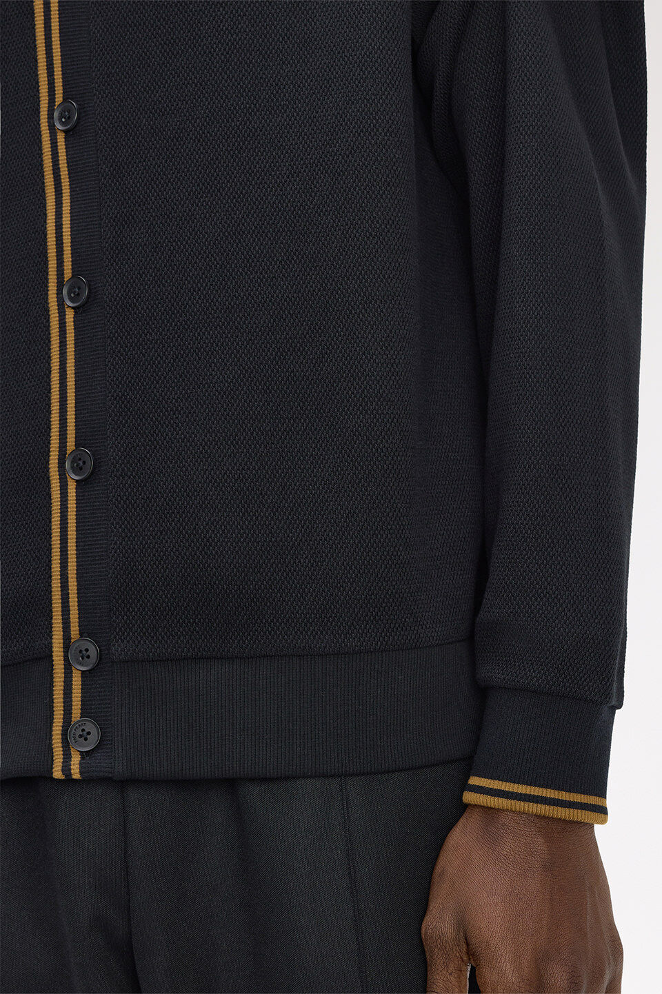 FRED PERRY 「FRED PERRY／Tipped Pique Cardigan／ティップド鹿の子カーディガン」|カーディガン|