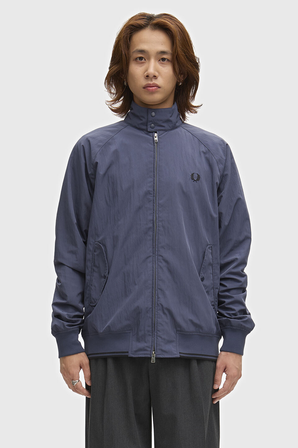 FRED PERRY 「FRED PERRY／Crinkle Nylon Harrington Jacket／クリンクルナイロンハリントンジャケット」|ブルゾン・スタジャン|
