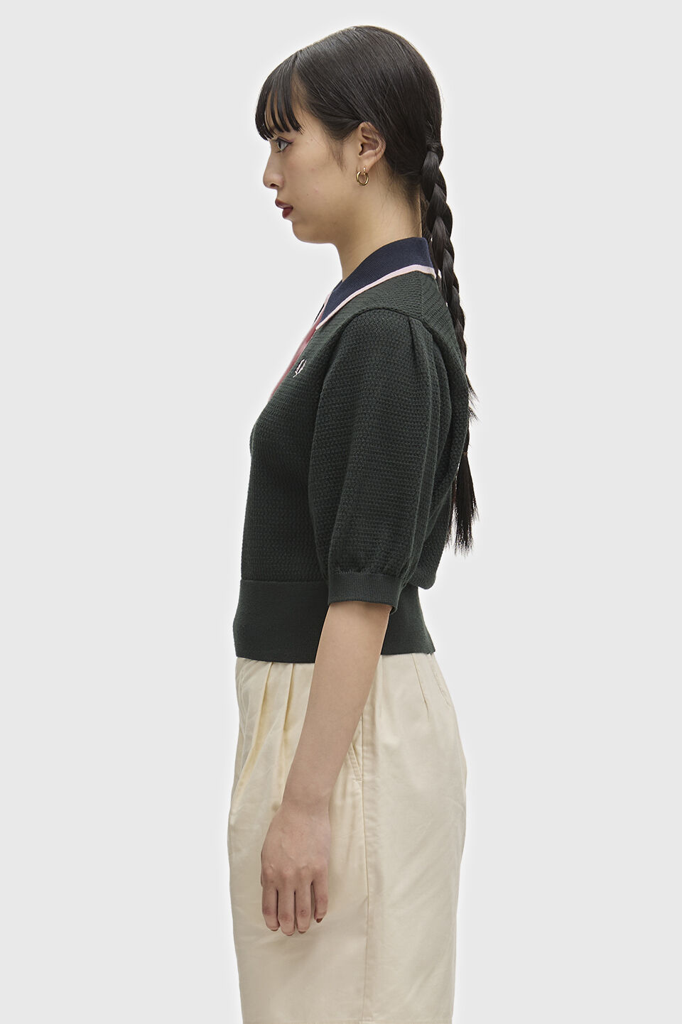 FRED PERRY 「FRED PERRY／Colour Block Pointelle Knitted Shirt／カラーブロックポインテルニットポロシャツ」|ポロシャツ|