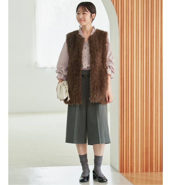 SLOBE IENA「《WEB限定カラーあり/予約》Vネックフリル ボリュームスリーブブラウス」|シャツ・ブラウス|