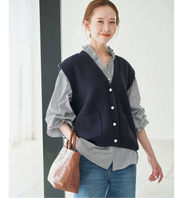 SLOBE IENA「《WEB限定カラーあり/予約》Vネックフリル ボリュームスリーブブラウス」|シャツ・ブラウス|