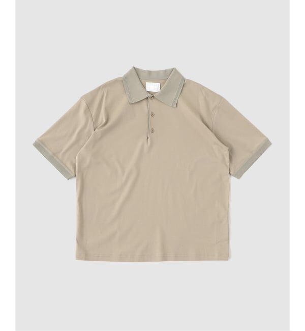 EDIFICE「《EDIFICE by PIPPIOLINO》コットンジャージー ニット ポロ シャツ」|ポロシャツ|ベージュ A