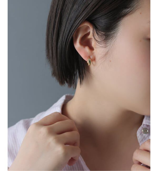 Spick and Span「《WEB限定》【SAMH by LILAS】フラットフープピアスK18GP（両耳）」|ピアス|