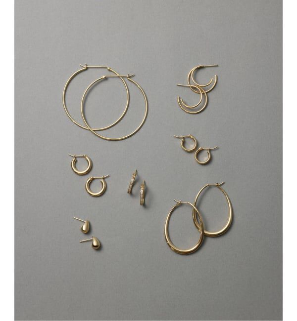 Spick and Span「《WEB限定》【SAMH by LILAS】フラットフープピアスK18GP（両耳）」|ピアス|