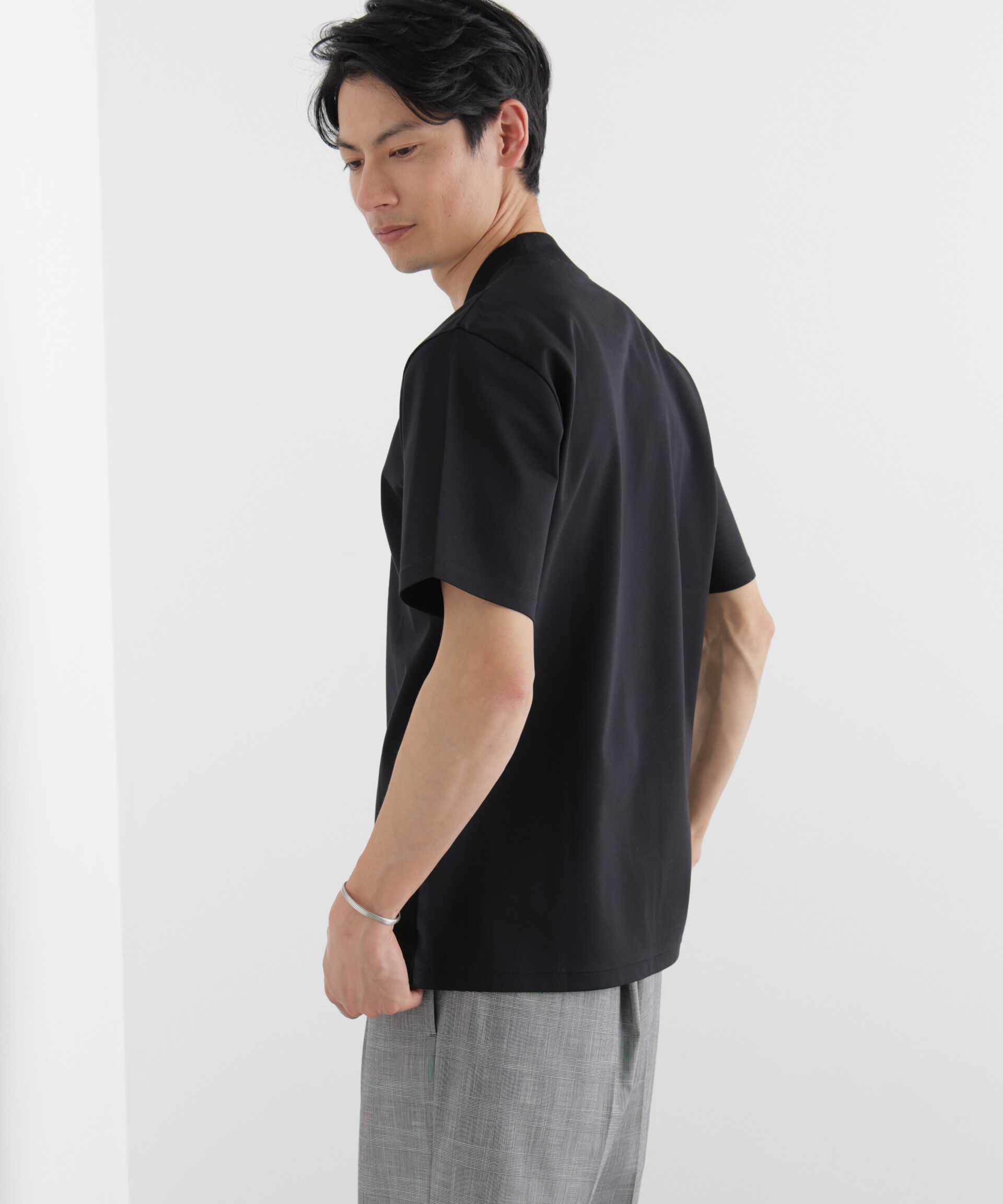 NANO universe「ジャケT(R) プレミアム クルーネック 半袖」|Tシャツ・カットソー|