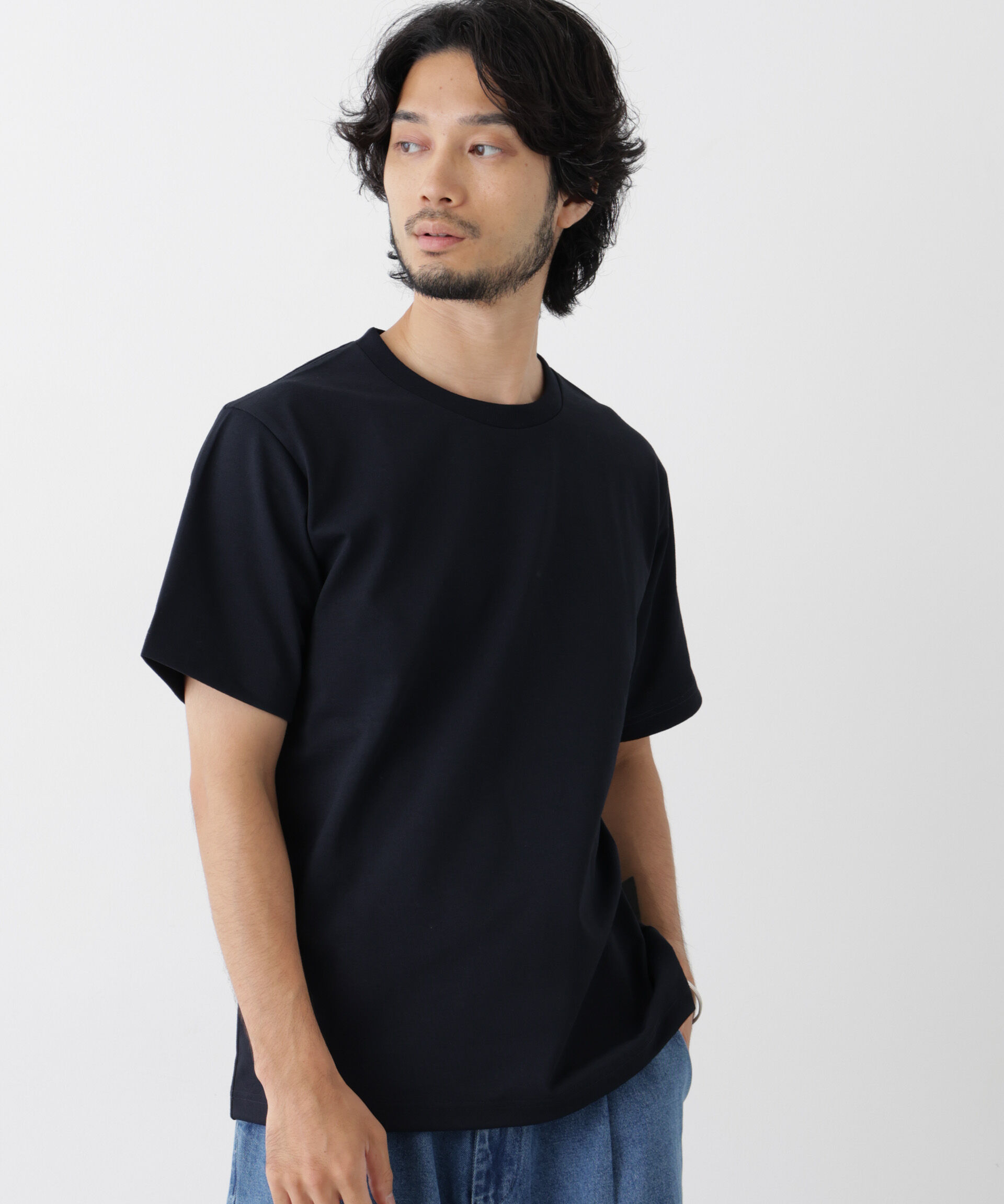 NANO universe「phiten/ファイテン コットンタッチドライTシャツ半袖」|Tシャツ・カットソー|ネイビー