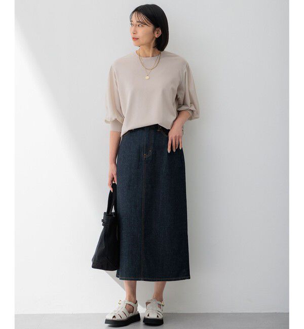 23区「【ご好評につきカラー追加/洗える】クロスコンビ パフスリーブ ニット」|ニット・セーター|