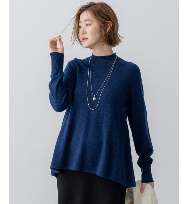 23区「【洗える】ピュアカシミヤ フレア ニット」|ニット・セーター|ブルー系