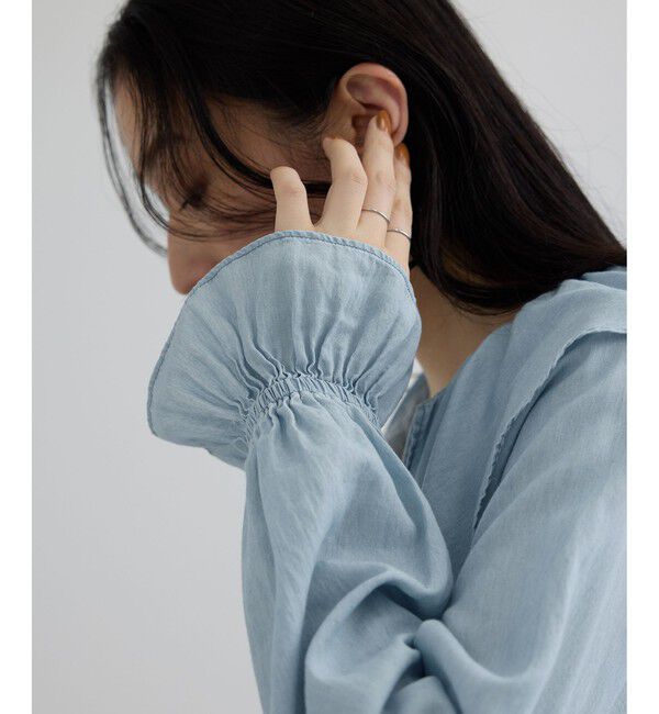 SALON adam et rope'「【WEB限定】ライトデニムフリルカラーシャツ」|シャツ・ブラウス|