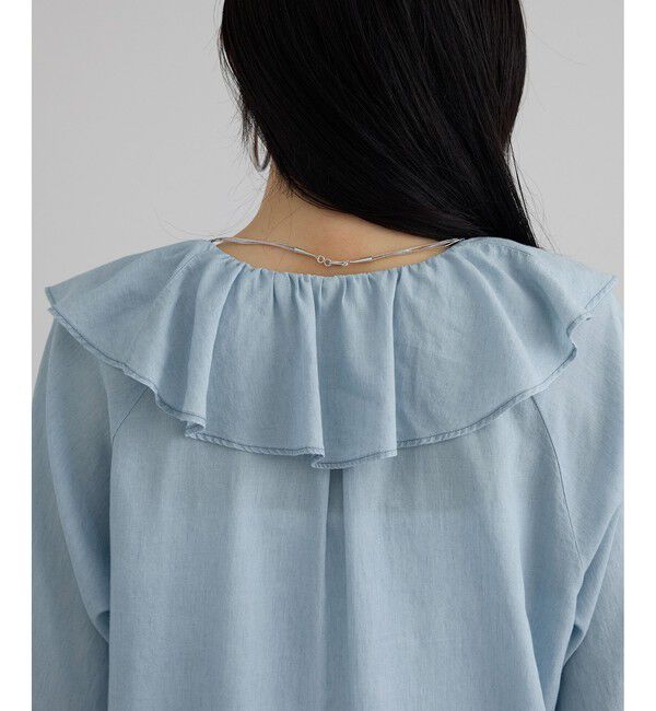 SALON adam et rope'「【WEB限定】ライトデニムフリルカラーシャツ」|シャツ・ブラウス|