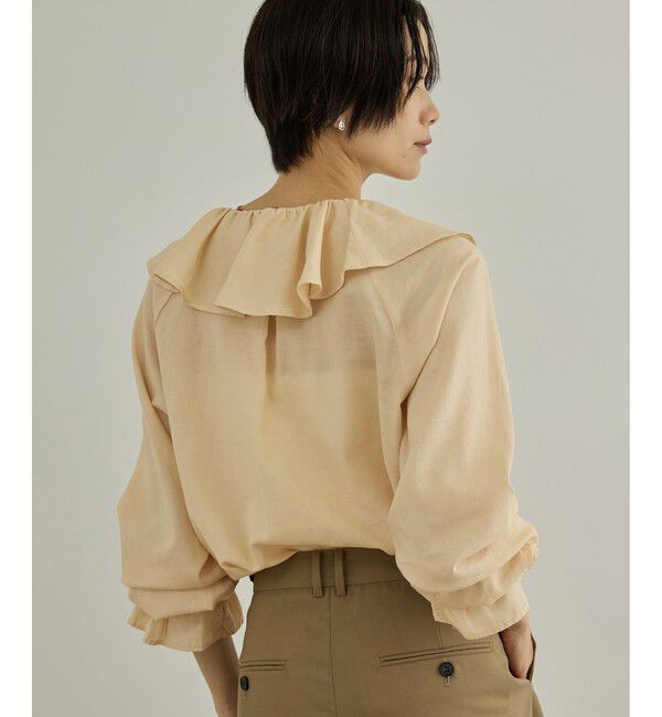 SALON adam et rope'「【WEB限定】ライトデニムフリルカラーシャツ」|シャツ・ブラウス|