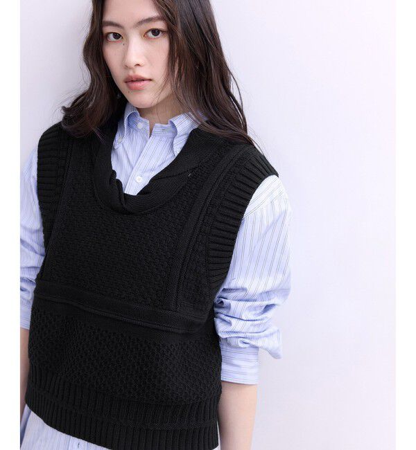 ADAM ET ROPE'「【WEB限定】ミックスパターンニットベスト」|ベスト・ジレ|