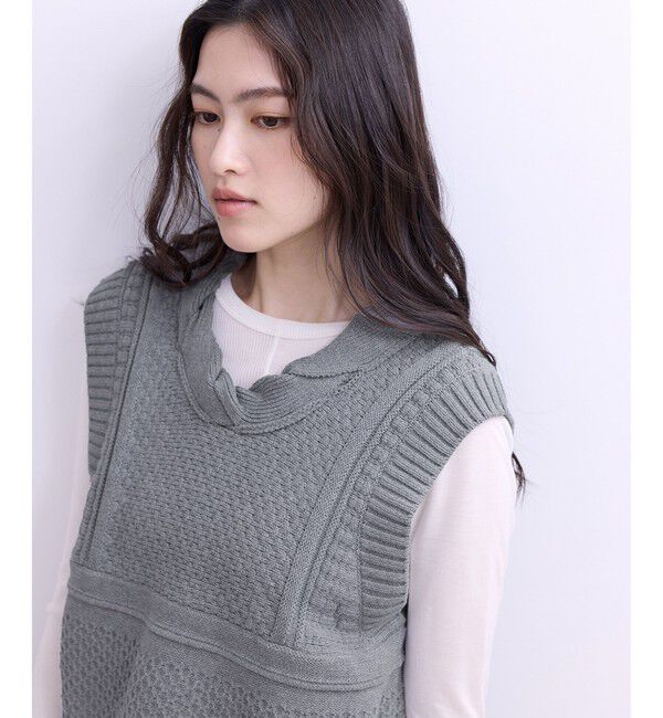 ADAM ET ROPE'「【WEB限定】ミックスパターンニットベスト」|ベスト・ジレ|