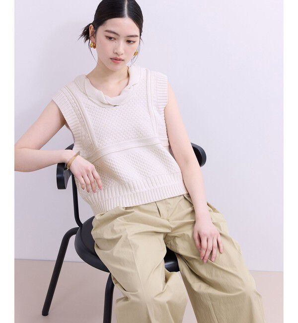 ADAM ET ROPE'「【WEB限定】ミックスパターンニットベスト」|ベスト・ジレ|