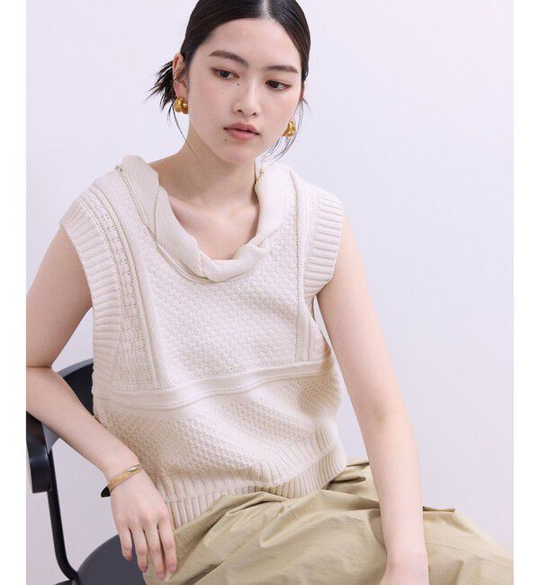 ADAM ET ROPE'「【WEB限定】ミックスパターンニットベスト」|ベスト・ジレ|
