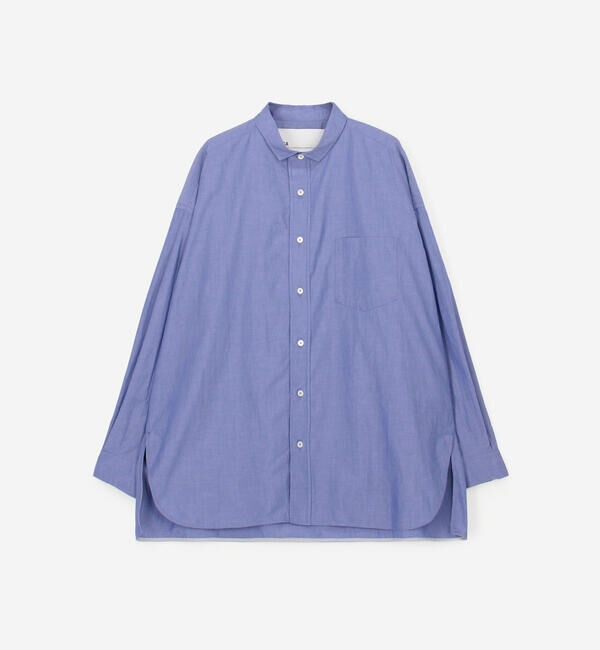  「TICCA | コットンシャンブレー スタンドスクエアシャツ UNISEX」|シャツ・ブラウス|
