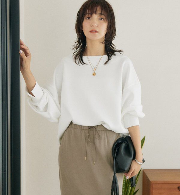  「【接触冷感/紫外線防止/防シワ】ダンボールボートネックプルオーバー」|Tシャツ・カットソー|