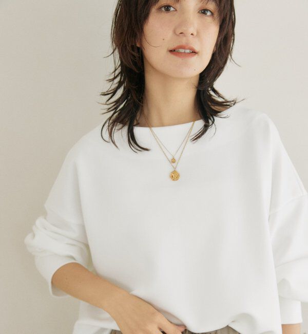  「【接触冷感/紫外線防止/防シワ】ダンボールボートネックプルオーバー」|Tシャツ・カットソー|