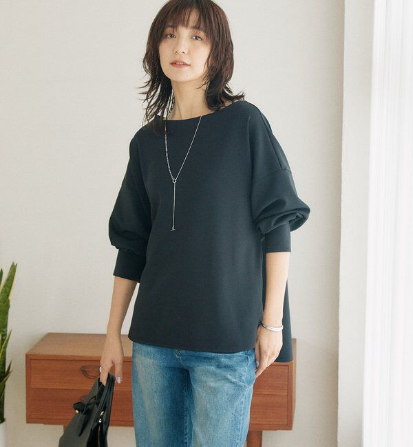  「【接触冷感/紫外線防止/防シワ】ダンボールボートネックプルオーバー」|Tシャツ・カットソー|
