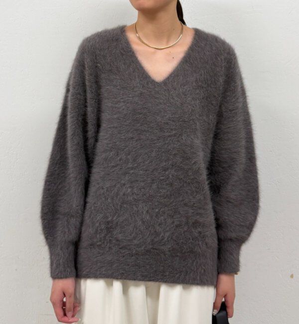 「《極上の肌触り》ファーカシミヤVニット」|ニット・セーター|