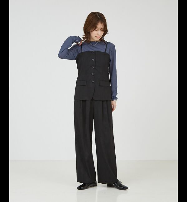 abahouse mavie「【セットアップ対応】ピンストライプ＆無地タックワイドパンツ」|その他|