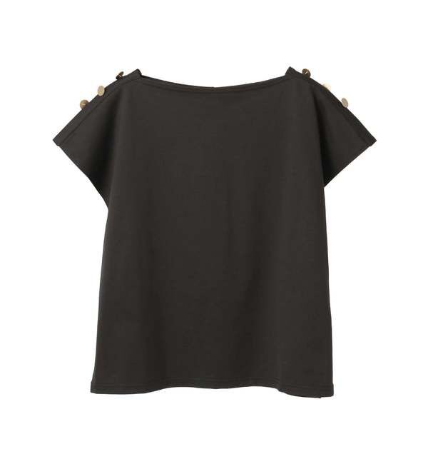 TIARA「ゴールドボタントップス」|Tシャツ・カットソー|チャコールグレー