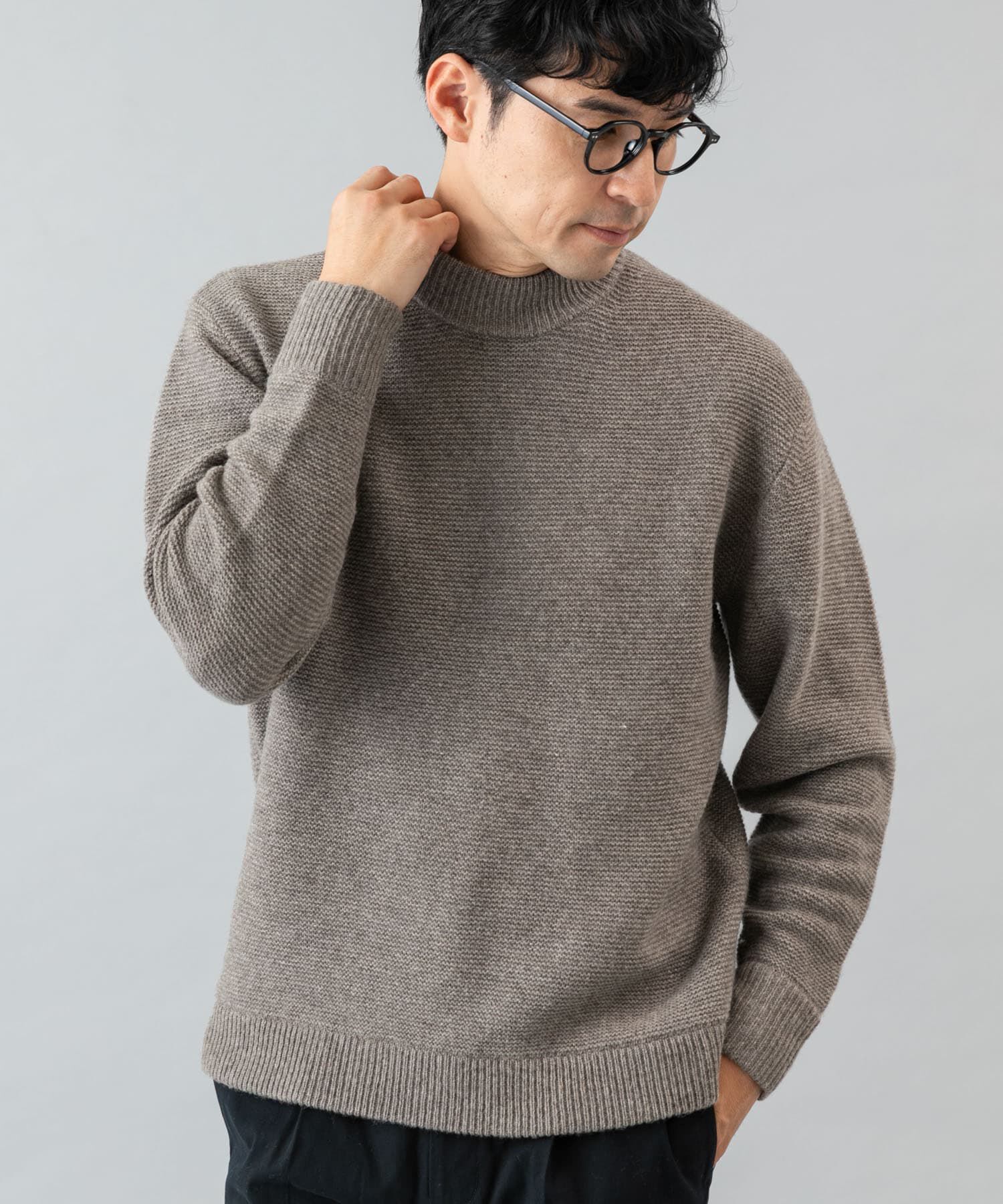 URBAN RESEARCH ROSSO「『XLｻｲｽﾞあり』ﾊﾐﾙﾄﾝｳｰﾙｶﾞｰﾀｰ編みﾓｯｸﾈｯｸﾌﾟﾙ  」|ニット・セーター|