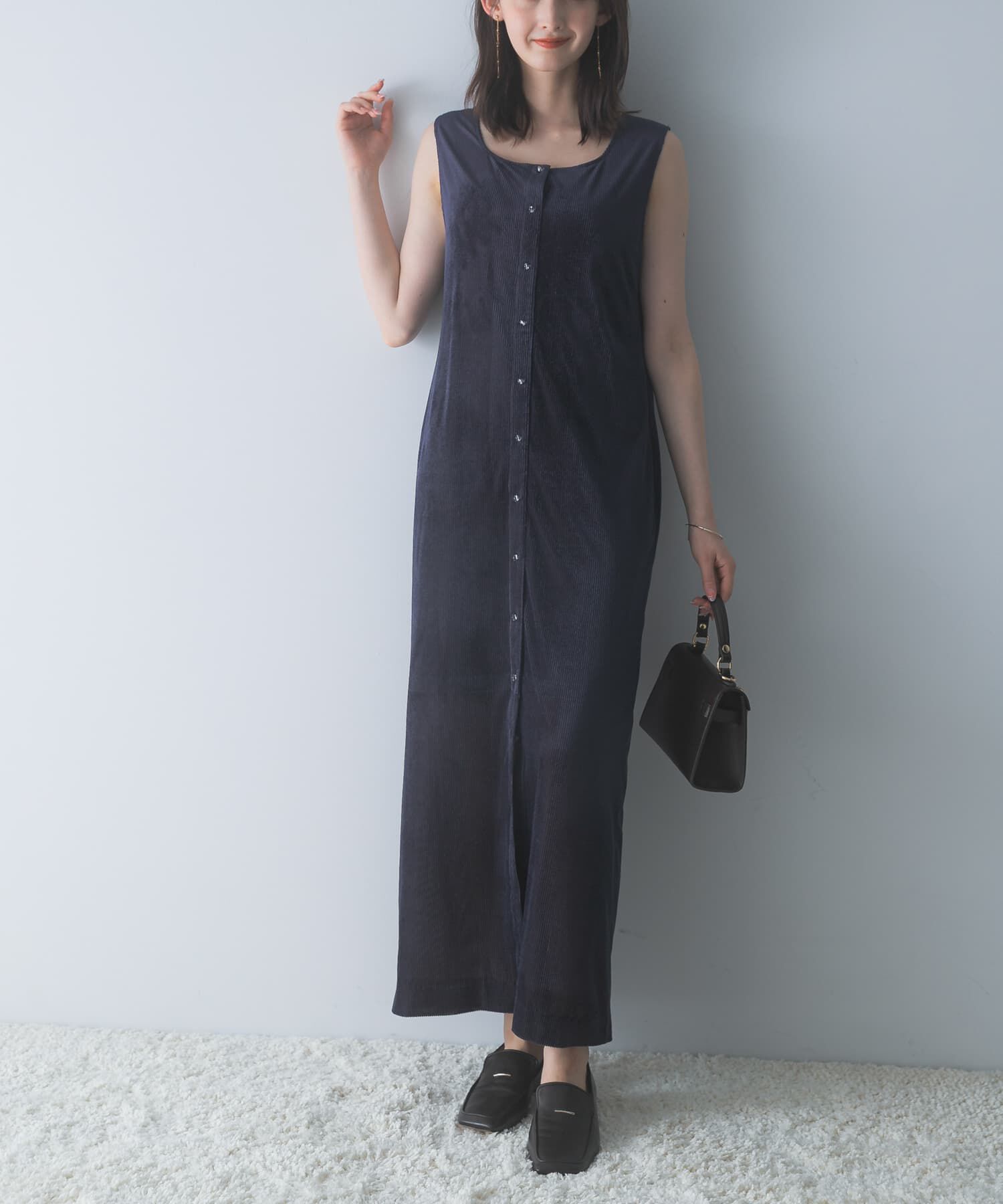 URBAN RESEARCH ROSSO「シアーベロアスクエアネックワンピース」|ワンピース|