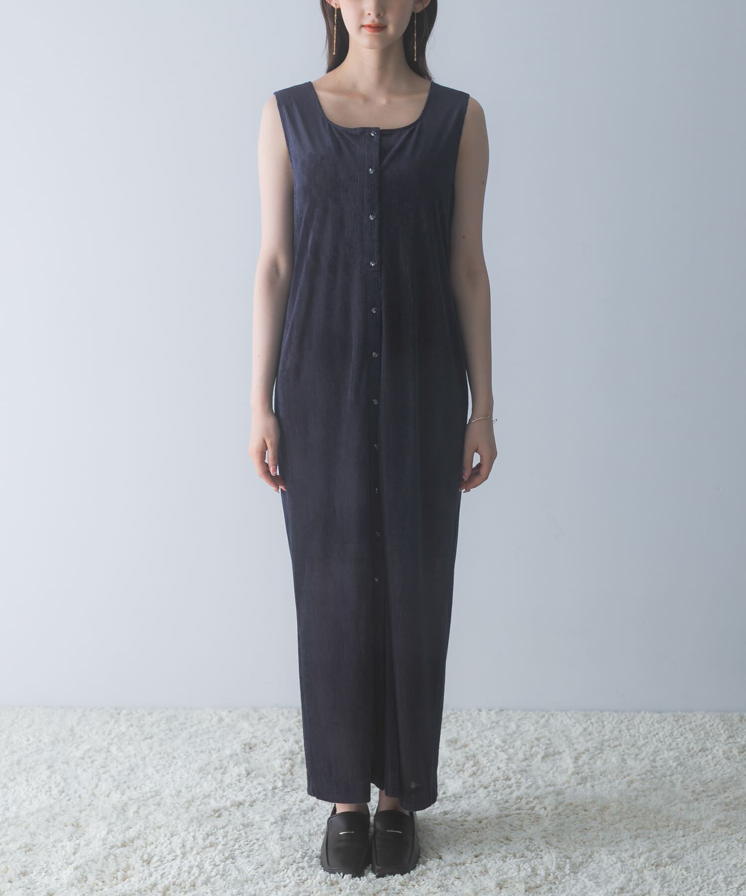 URBAN RESEARCH ROSSO「シアーベロアスクエアネックワンピース」|ワンピース|