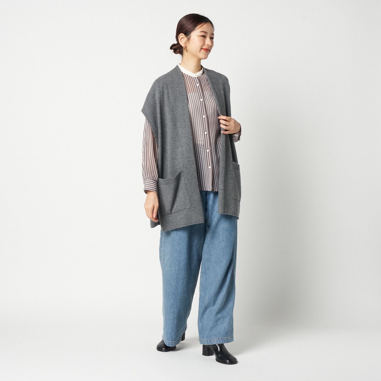 HELIOPOLE「HELIOPOLE WOOL CASHMERE 2 WAY GILET」|ニット・セーター|