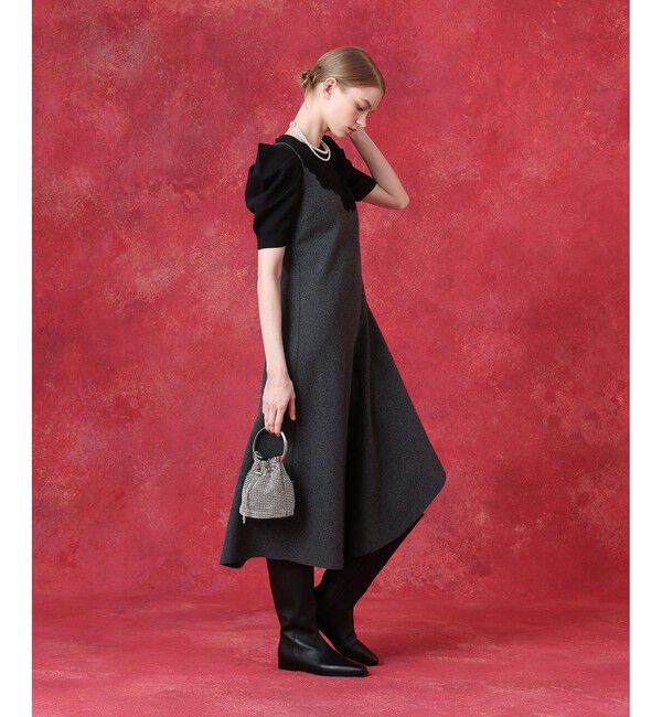 LOULOU WILLOUGHBY「レースドッキングウールキャミワンピース」|ワンピース|