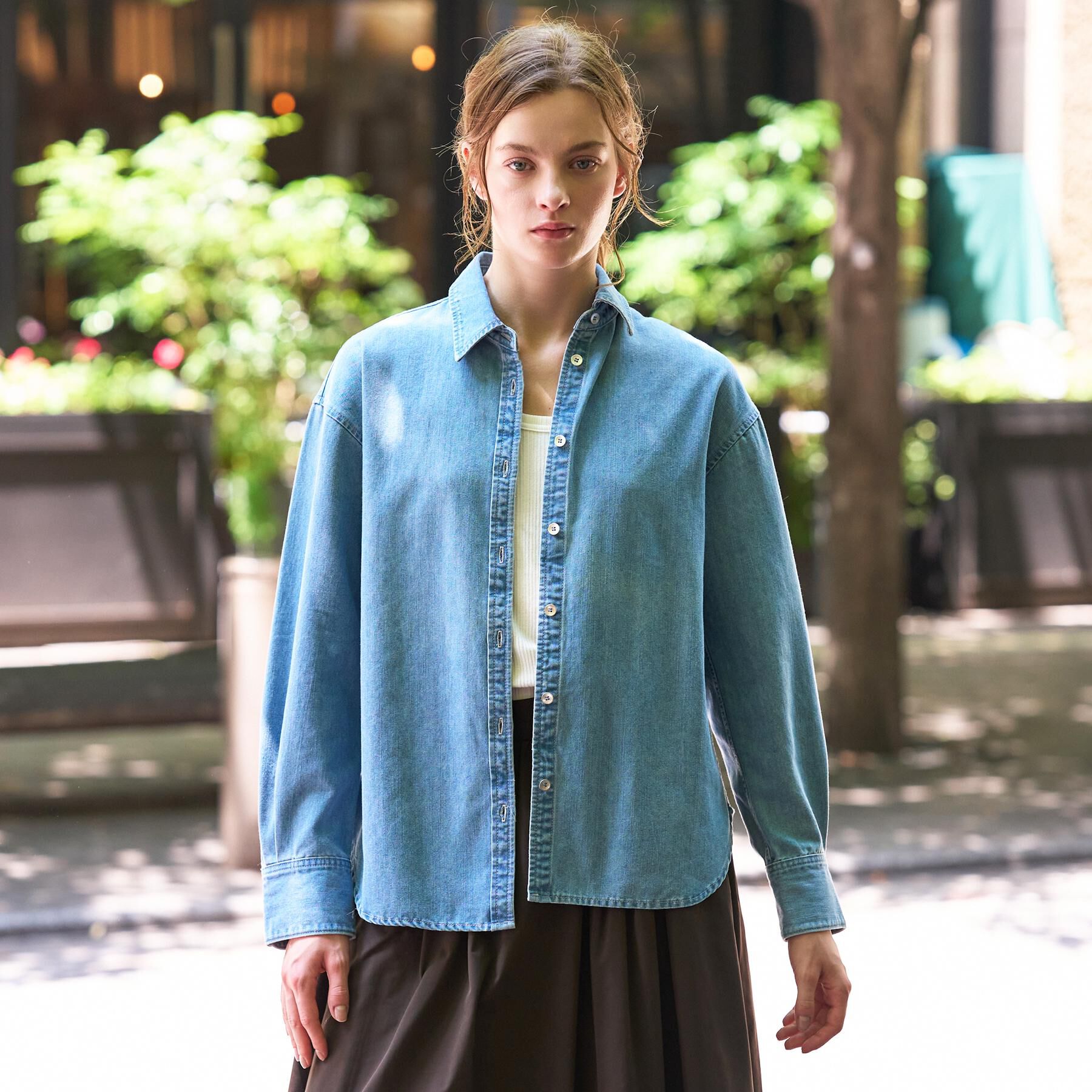 DRESSTERIOR「【取り外し可能】2WAYデニムボウタイシャツ」|シャツ・ブラウス|