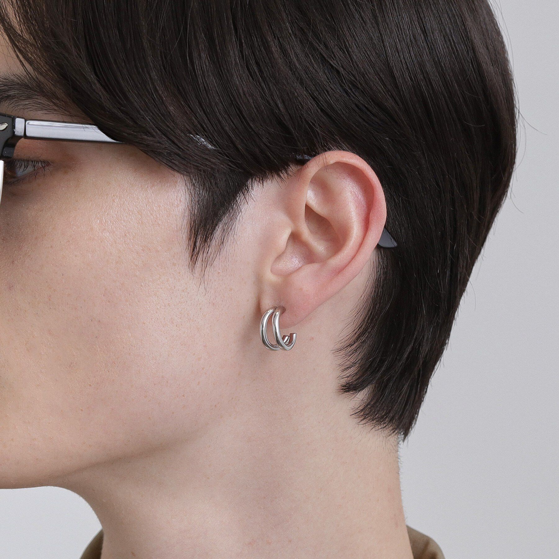 tk.TAKEO KIKUCHI「【ステンレス】ダブルフープピアス」|ピアス|