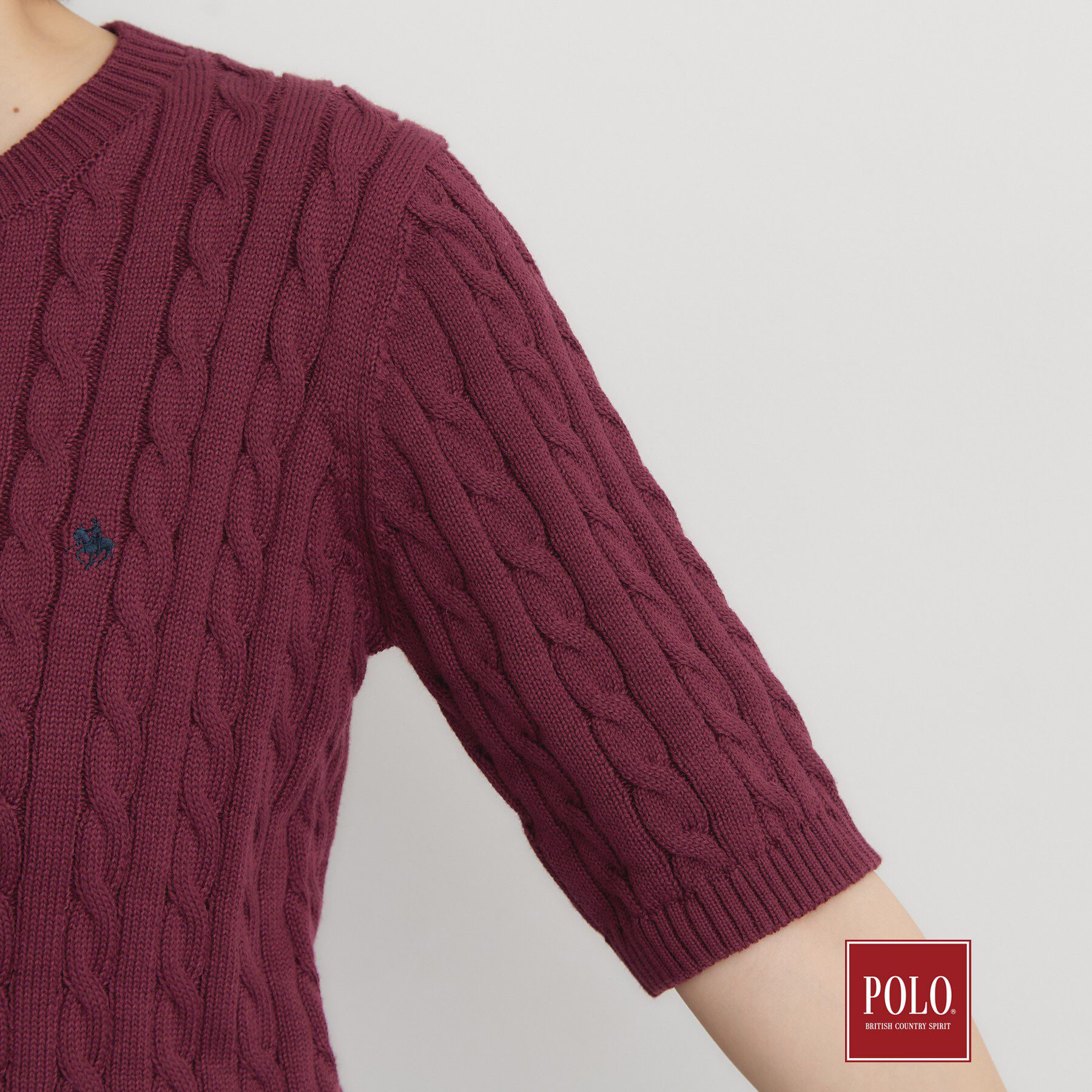 THE SHOP TK「POLO BCS/ケーブル半袖ニット」|ニット・セーター|