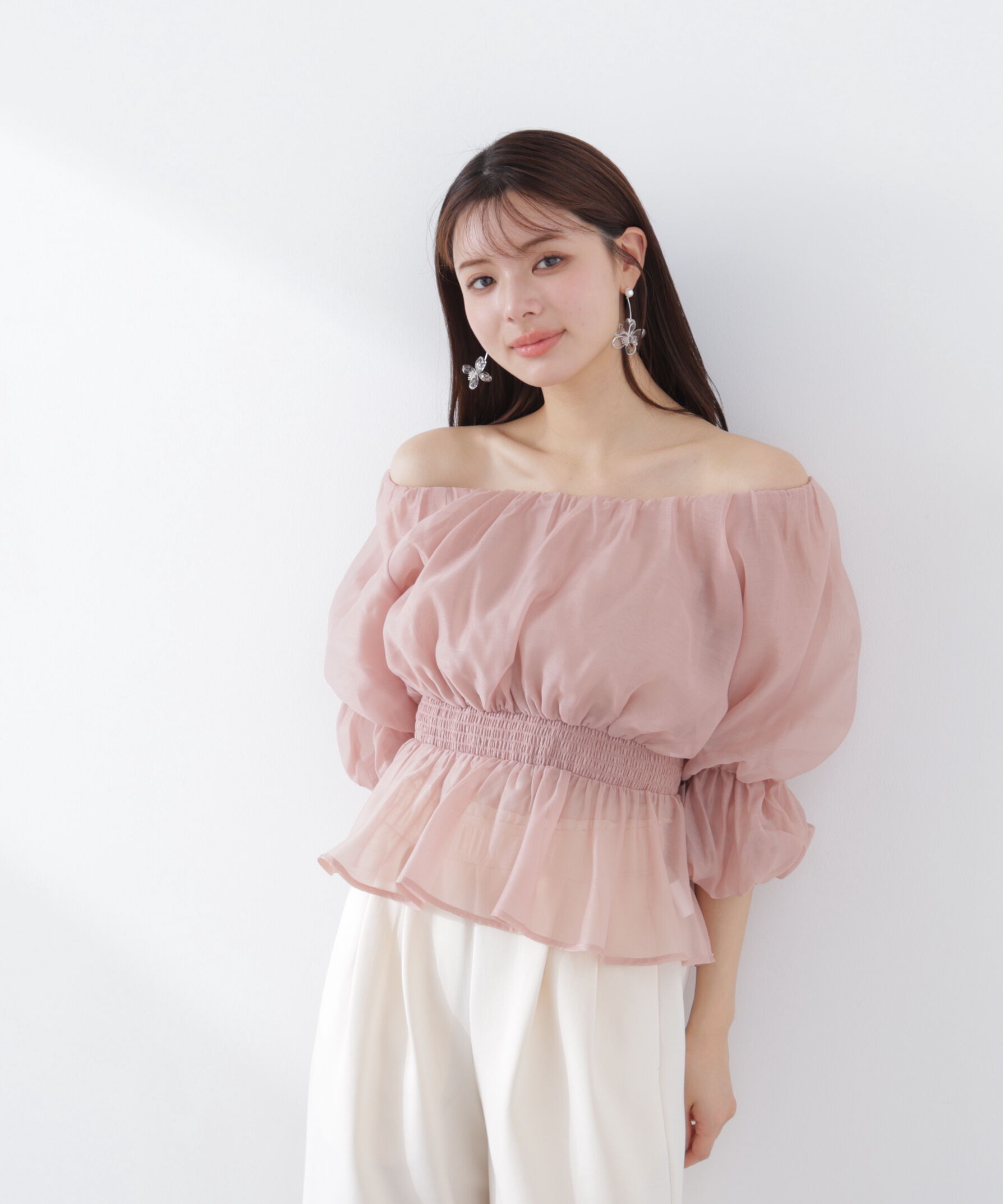 PROPORTION BODY DRESSING「2wayオフショルフィッシュテールブラウス　26SS」|シャツ・ブラウス|ベージュピン
