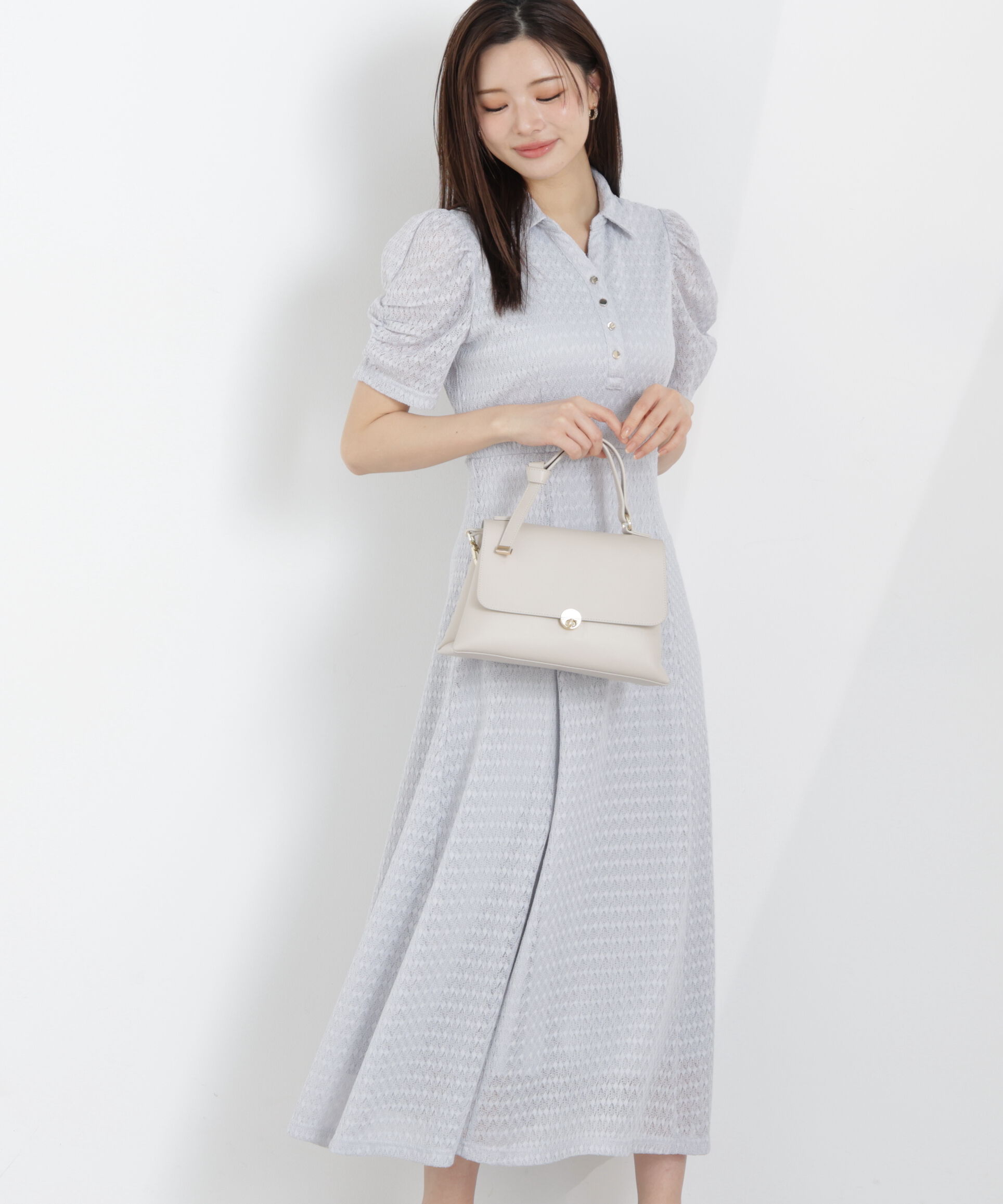 PROPORTION BODY DRESSING「ストレッチレース襟付きワンピース　26SS」|ワンピース|