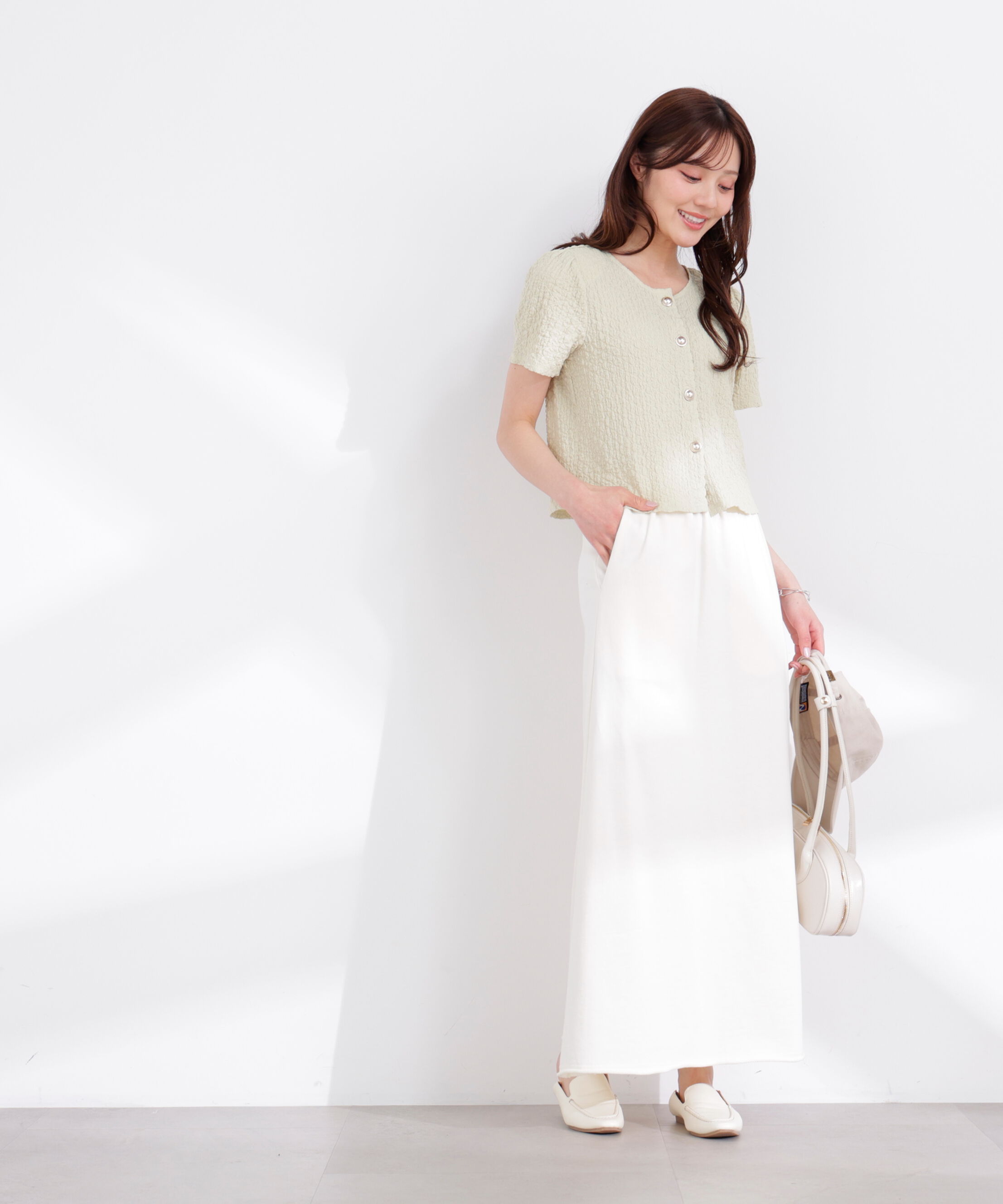 PROPORTION BODY DRESSING「シャーリングカットカーディガン 26SS」|カーディガン|