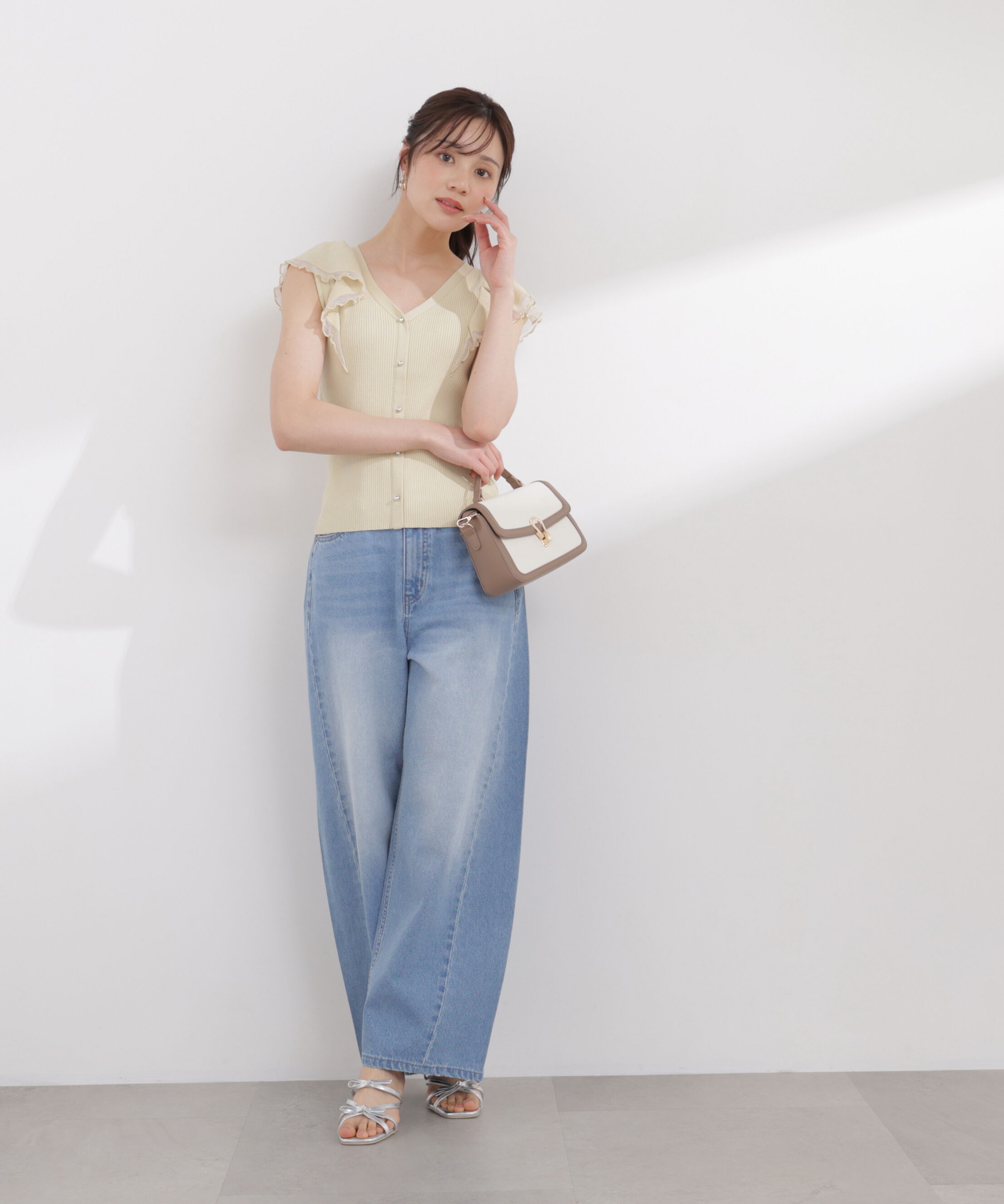 PROPORTION BODY DRESSING「部分シアーラッフルニット 26SS」|ニット・セーター|