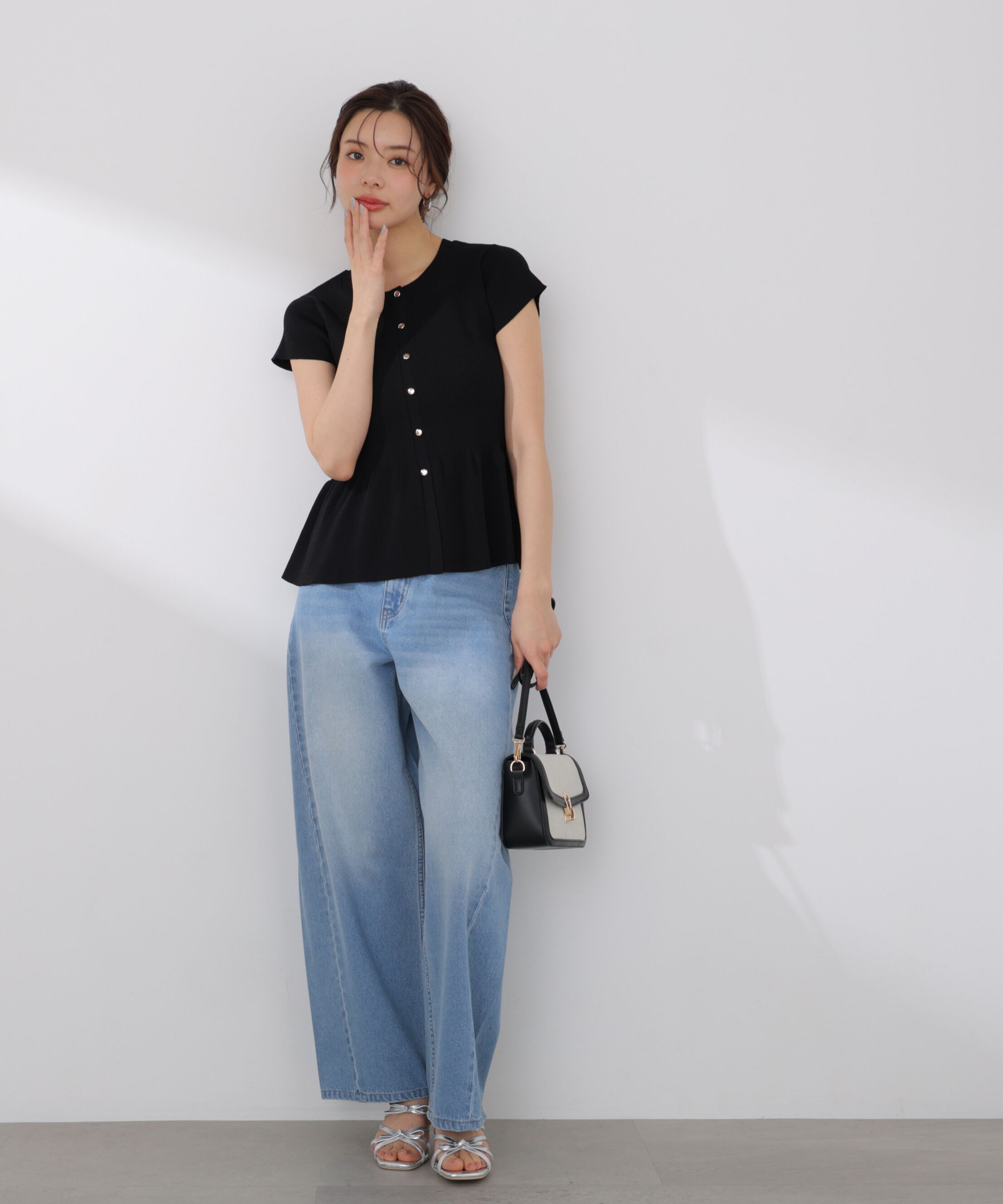 PROPORTION BODY DRESSING「ショート丈リブペプラムニット 26SS」|ニット・セーター|