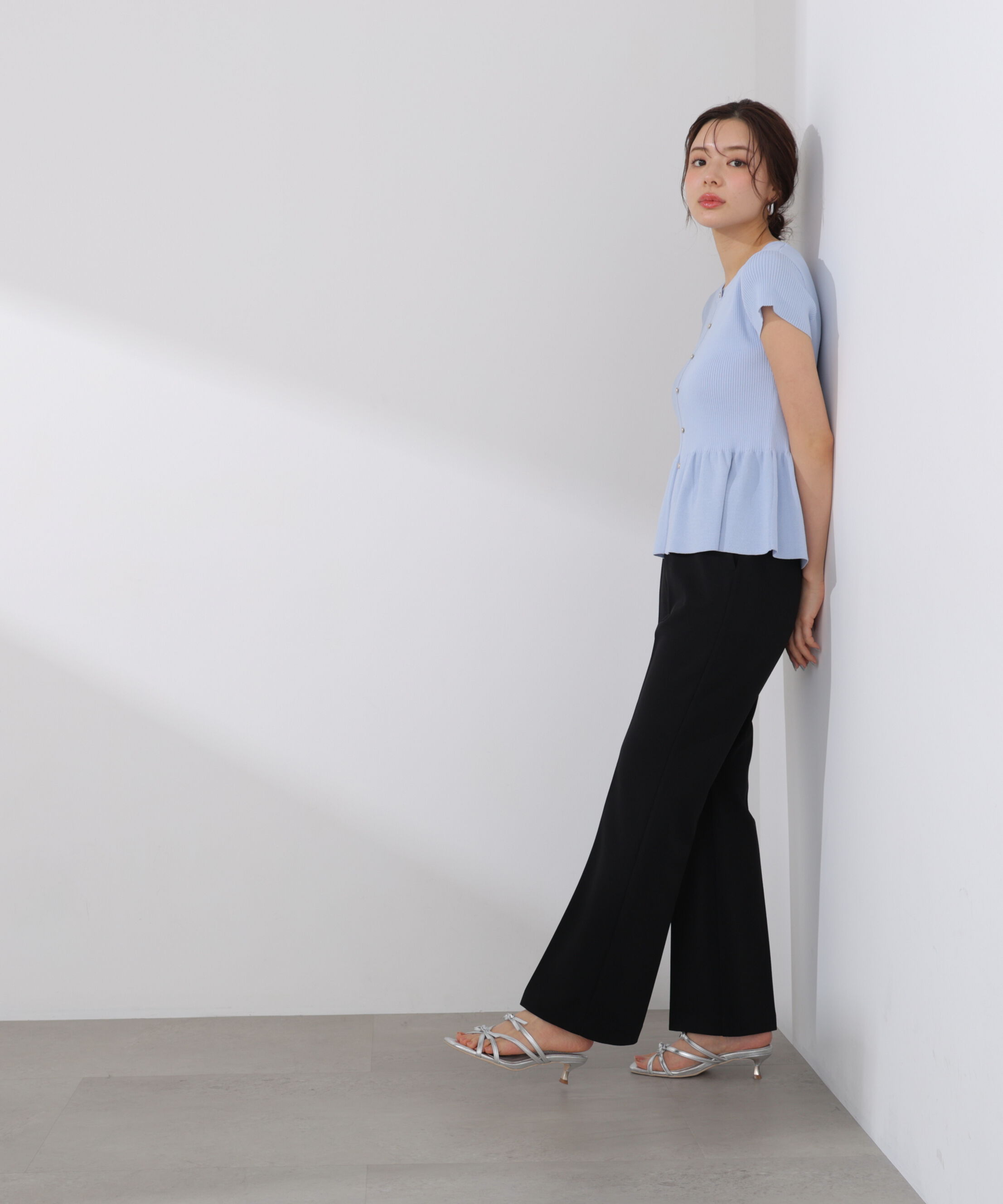PROPORTION BODY DRESSING「ショート丈リブペプラムニット 26SS」|ニット・セーター|