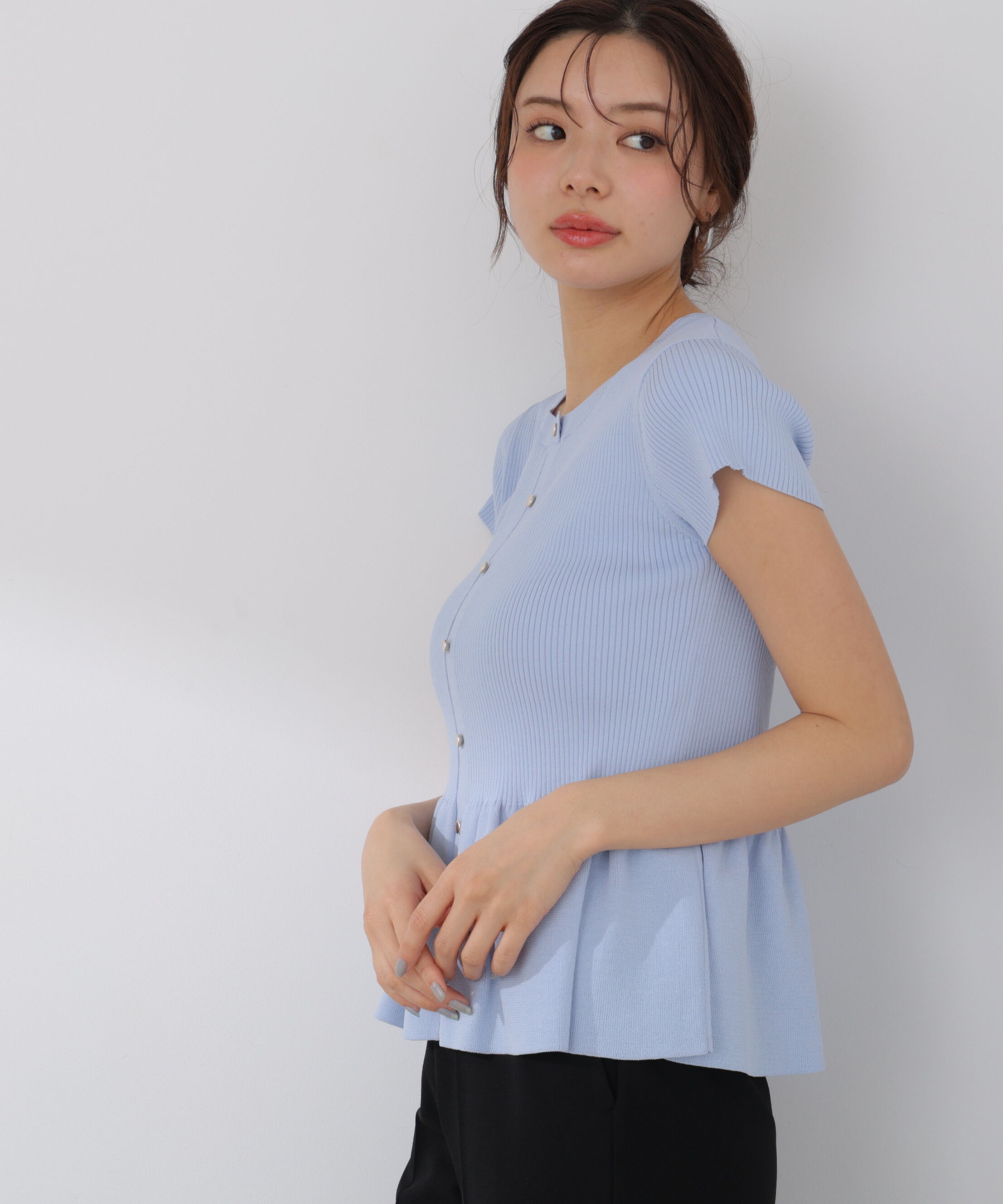 PROPORTION BODY DRESSING「ショート丈リブペプラムニット 26SS」|ニット・セーター|