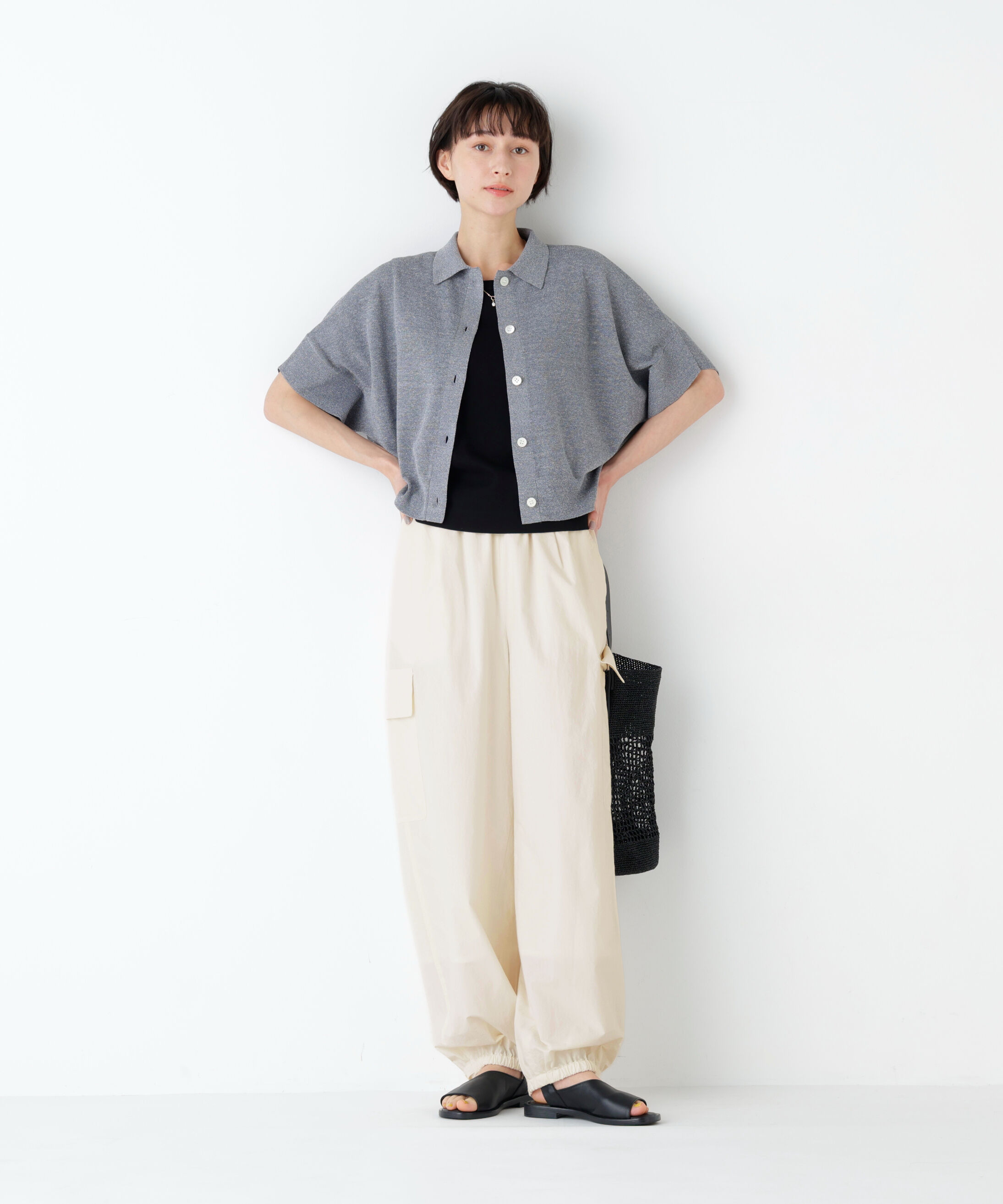  「近江晒コットンタイプライター ドロストカーゴパンツ」|その他|